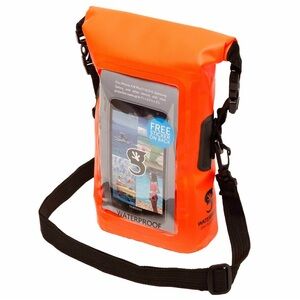 NWT GECKOBRANDS Orange Waterproof Phone Tote